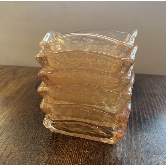 Monna Glass Designer Hand Blown Hand Made Turkish Small Dishes Amber - Picture 2 of 9